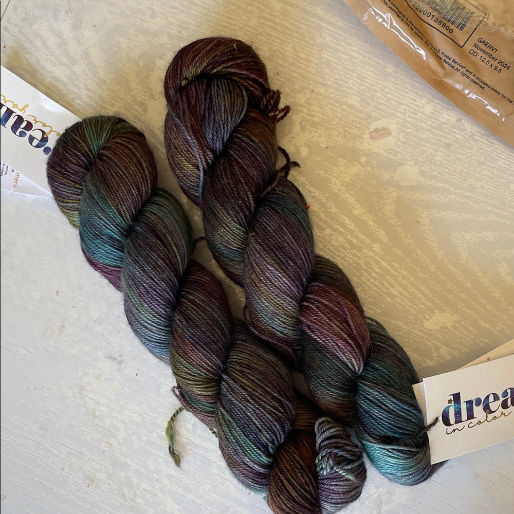 Dream in color, smooshy cashmere, 2 skeins, Secret Garden